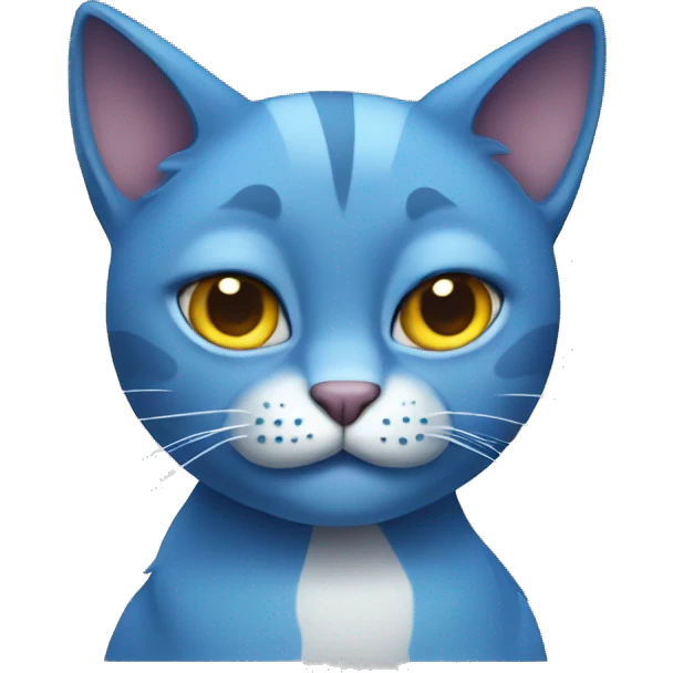 stupid blue cat emoji