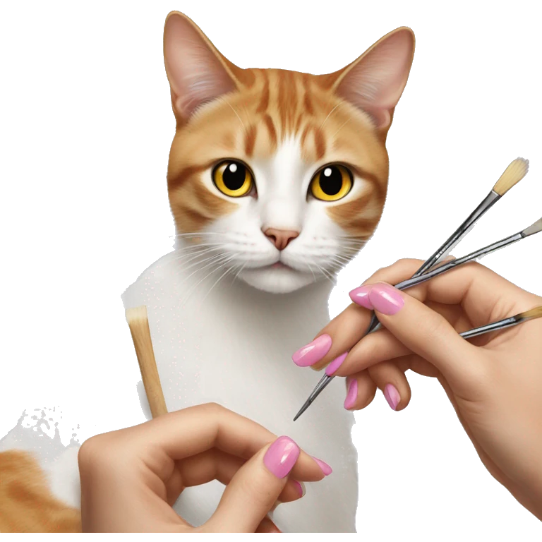 Cat painting nails  emoji