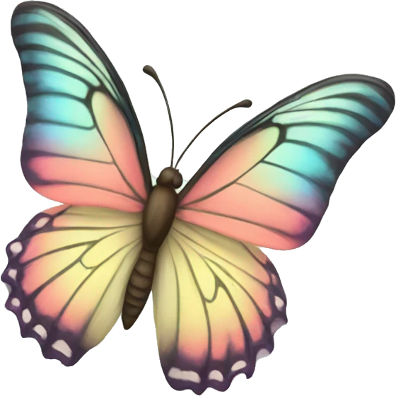 multicolor butterfly soft color emoji