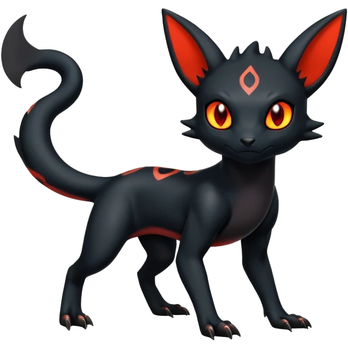 Salandit-Umbreon-Litten-Fakémon-hybrid-creature (full body)  emoji