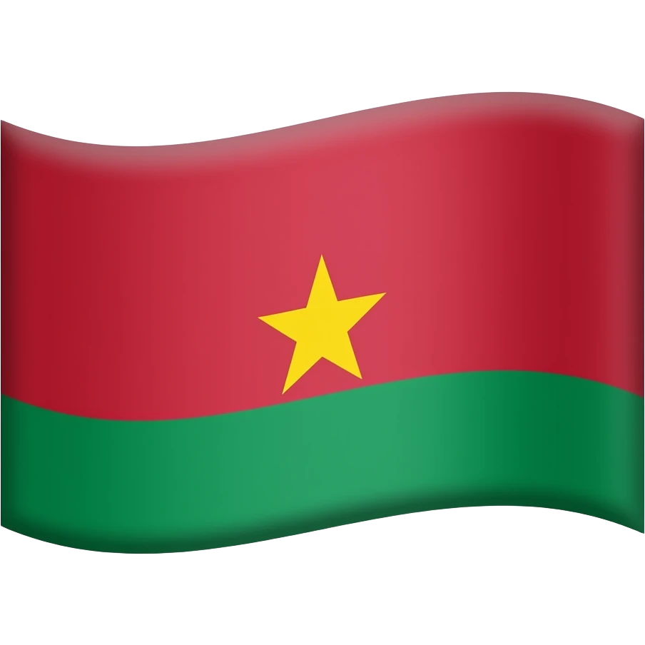 An emoji of a waving flag consisting of two horizontal bands of red and green charged with a small yellow star in the center emoji
