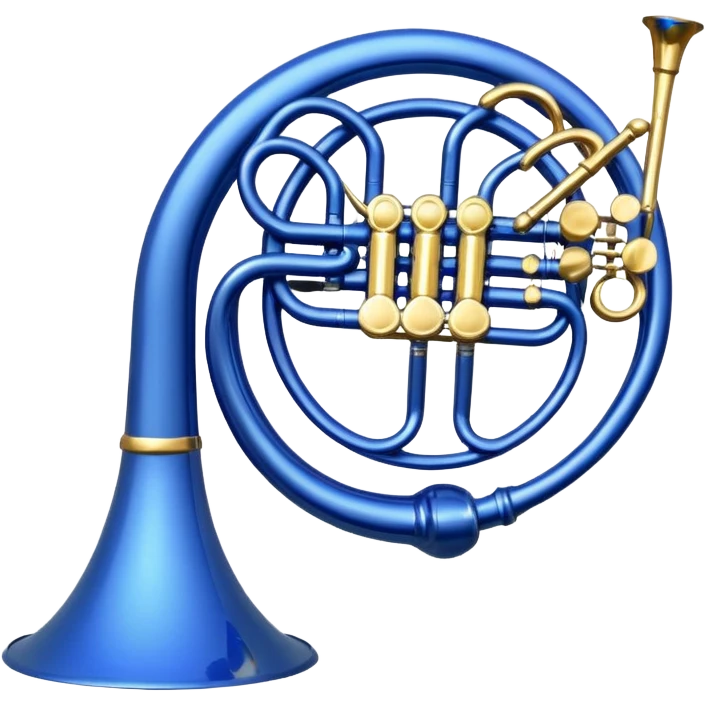 Blue french horn emoji