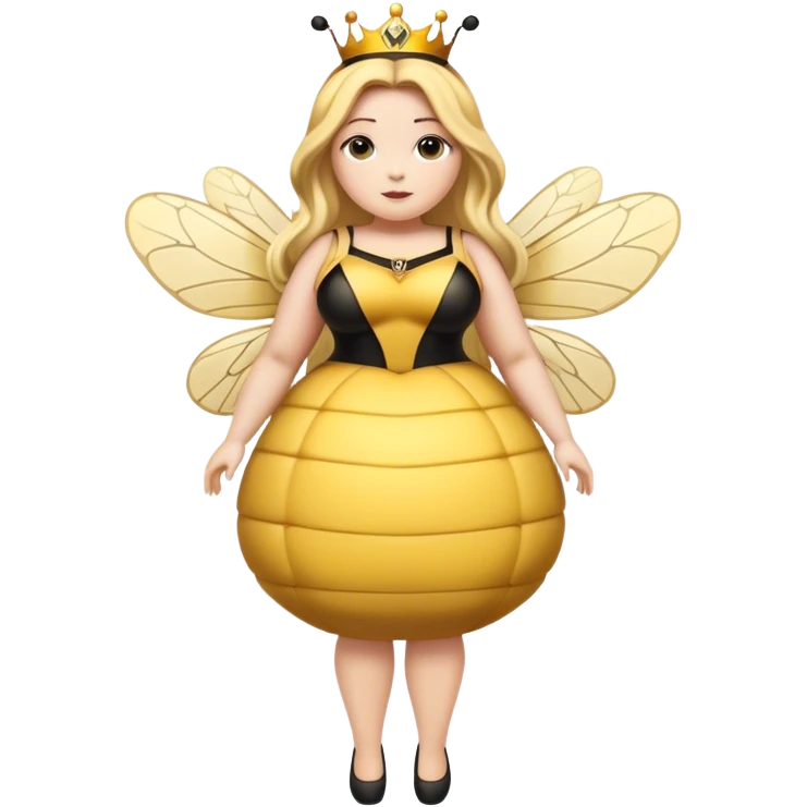 Full Body  plus size Queen bee woman with long blonde hair emoji