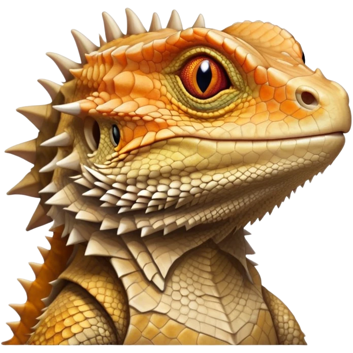 cinematic-noble-bearded-dragon-portrait-emoji,-poised-and-regal,-with-a-robust,-angular-build-and-a-textured,-scaled-hide-in-earthy-olive-and-sandy-tones,-a-prominent-spiky-'beard'-beneath-its-chin-and-a-keen,-alert-gaze,-simplified emoji