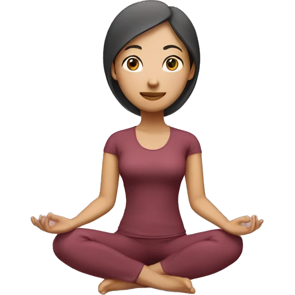 asian yoga girl light burgundy clothes  emoji