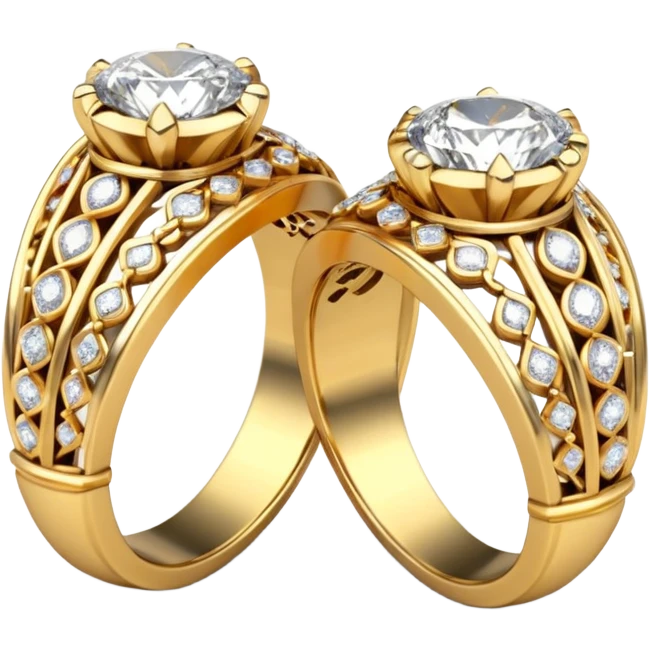 two ndian engagements rings next to each other emoji