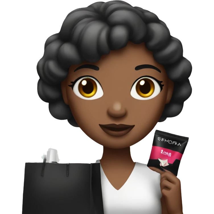 A girl holding a Sephora bag emoji