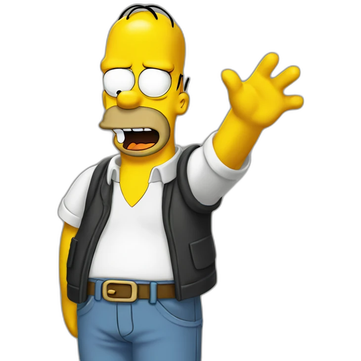 Homer Simpson waving emoji