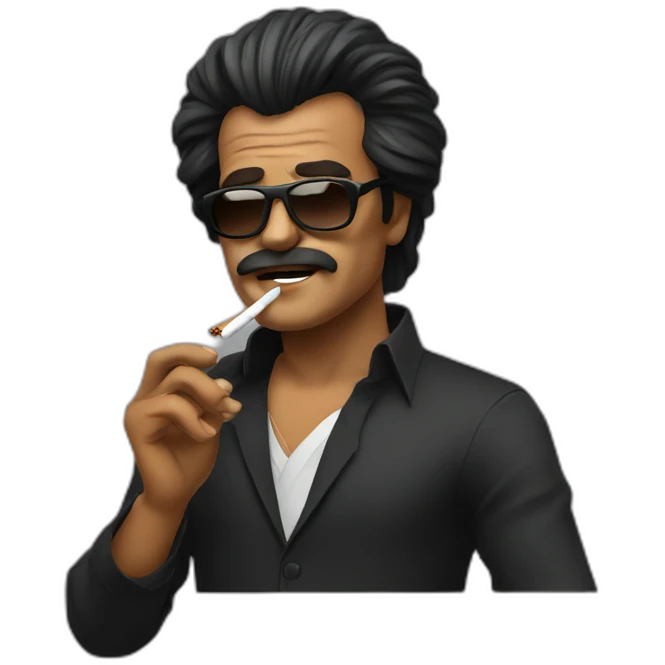 Rajni with cigarette  emoji