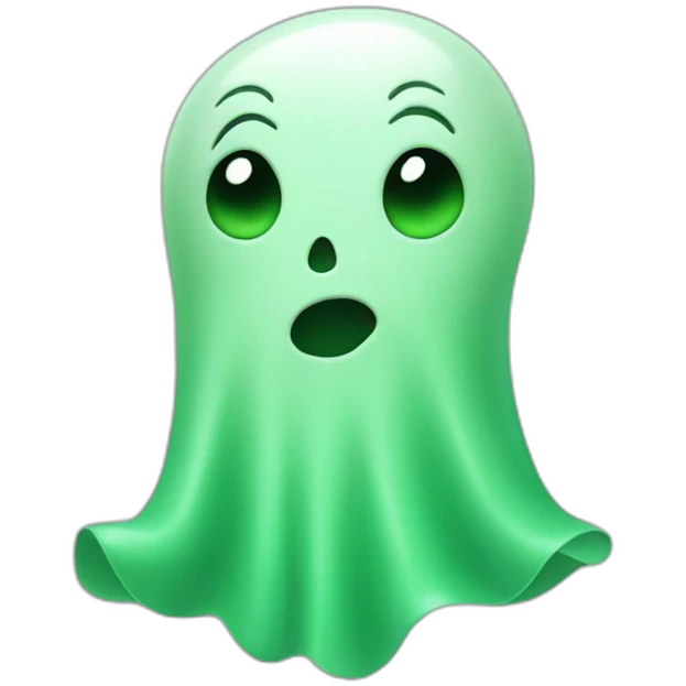 Green funny ghost emoji