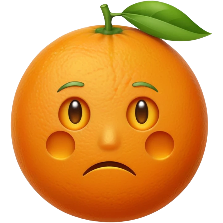 Orange with sad face emoji