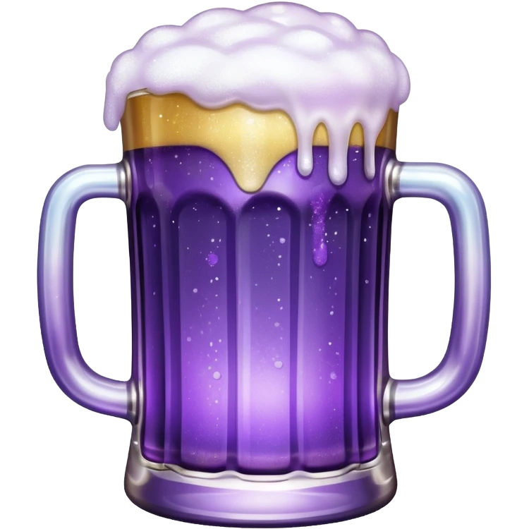 glitter cian and purple beer emoji