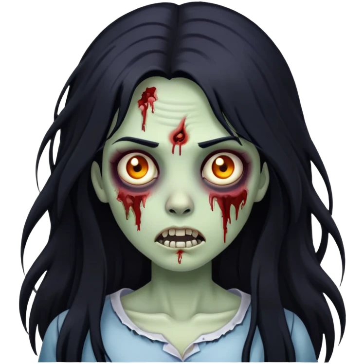 Zombie girl with long black hair emoji