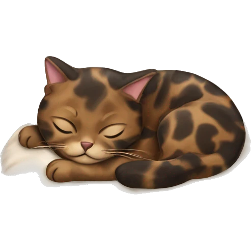 sleeping tortishell kitty   emoji