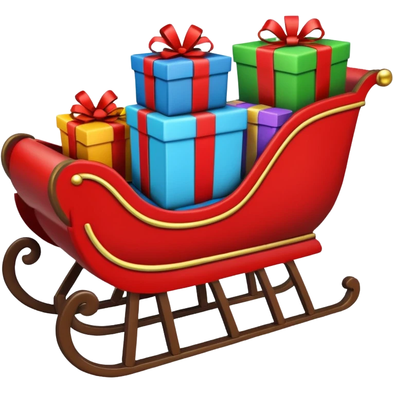 gifts in Santa's sleigh emoji