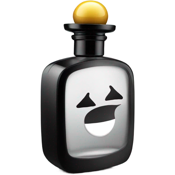 smiling perfume with black cap emoji