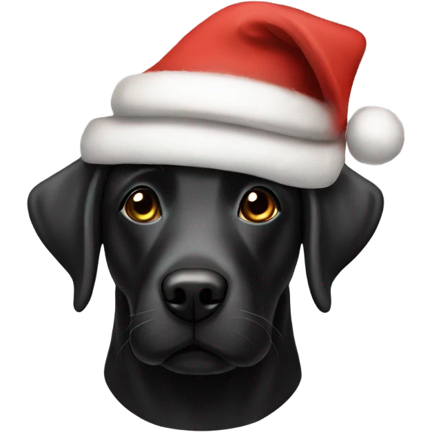 black Labrador with Santa hat and elf ears  emoji