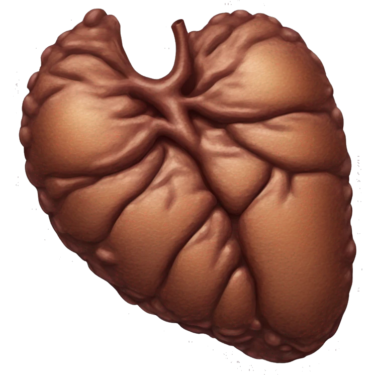 “A detailed illustration of a human liver, showing its shape, texture, and rich brown color, with subtle shading for depth.” emoji