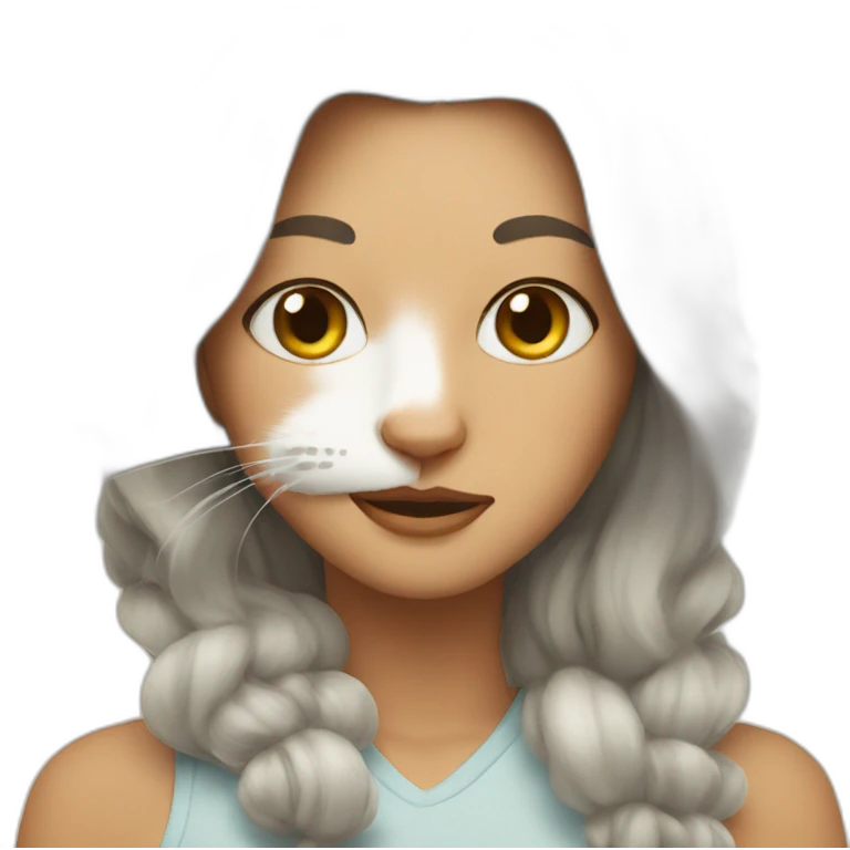 cat with face of woman emoji
