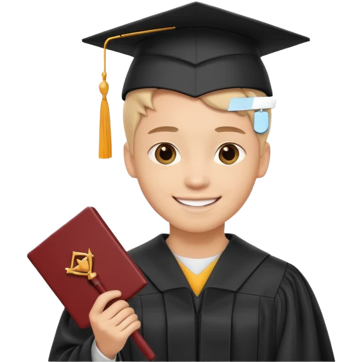 smiling graduate with diploma emoji