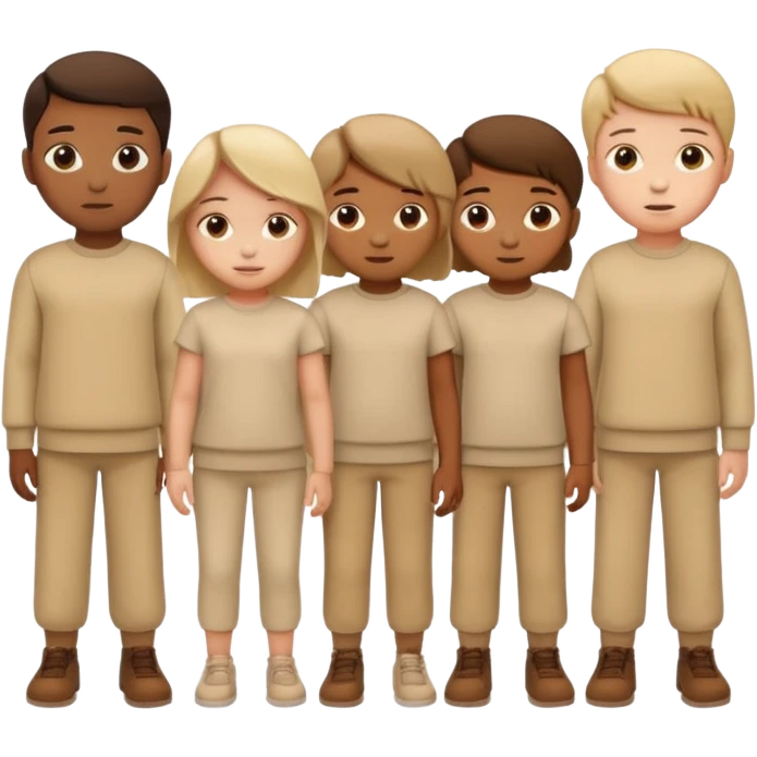 Lots of kids in beige clothes emoji