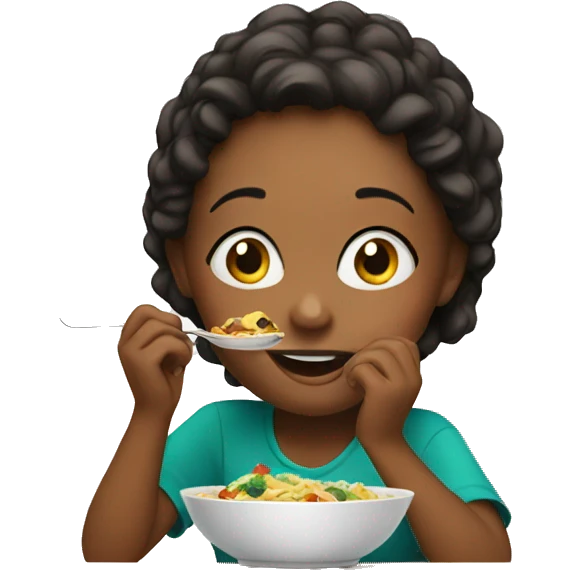 girl enjoying her meal emoji
