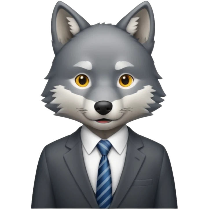 wolf in business suit (without whiskers) emoji