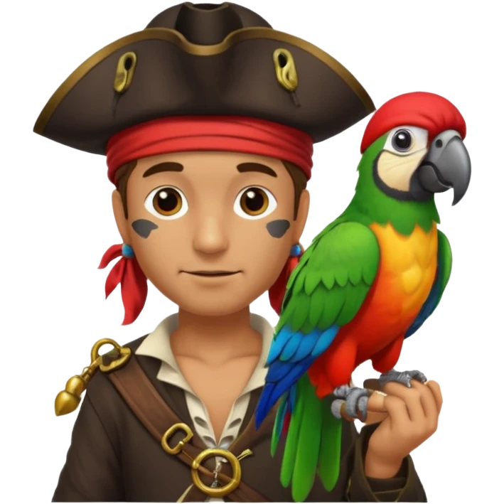 pirate and parrot emoji