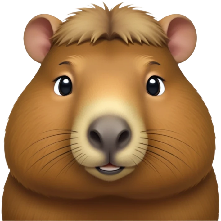 cinematic-noble-capybara-portrait-emoji,-poised-and-serene,-with-a-robust,-rounded-build-covered-in-soft,-earthy-fur-and-gentle,-wise-eyes,-simplified-yet-sharp-and-sophisticated-features,-highly-detailed,-glowing-with-a-warm,-natural-glow -simplified-yet-realistic head tilted confidently staring at the camera in a comical way emoji