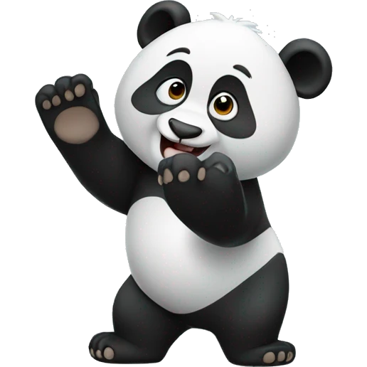 Panda bear waving  emoji
