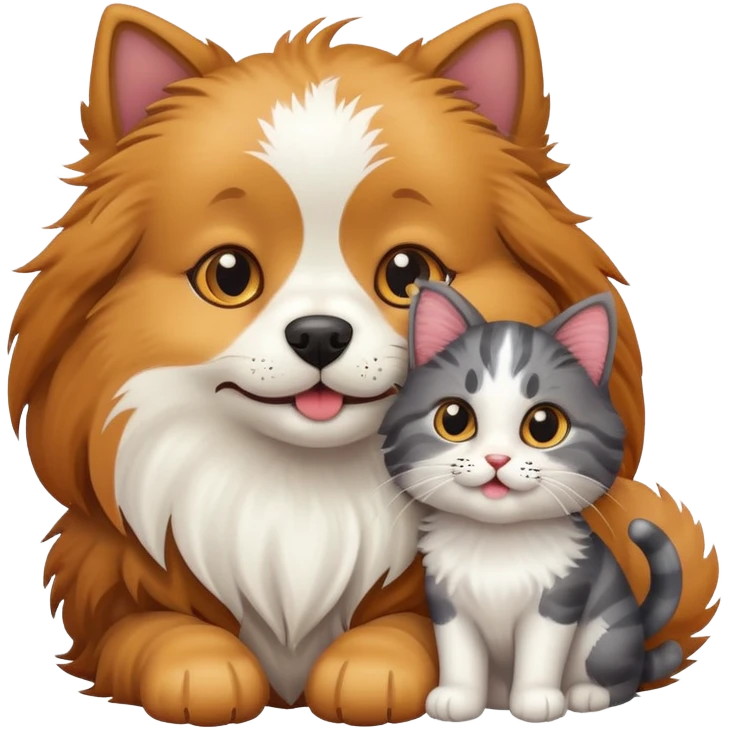 Dog with a cat emoji