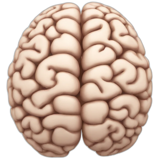 A brain with small arrows circulating around emoji
