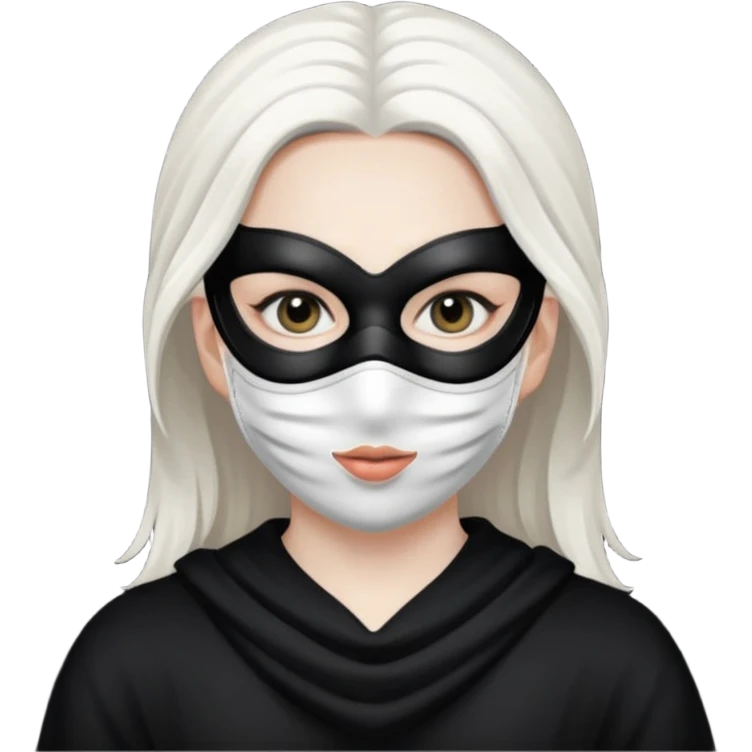 burglar with mask and black white clothes emoji