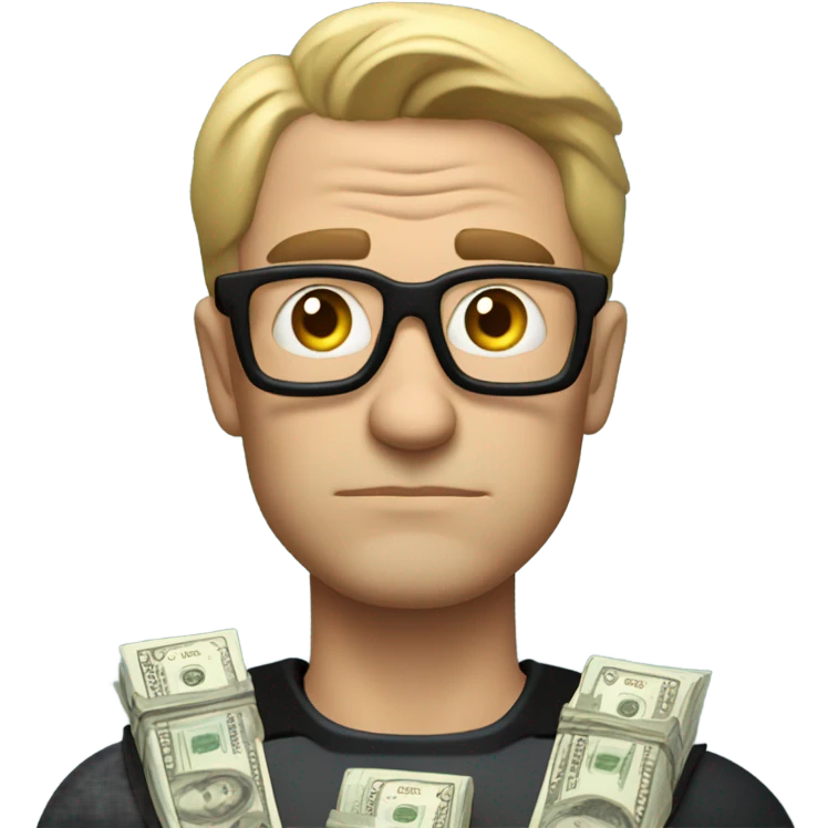 Batman offering stack of money not smiling  emoji
