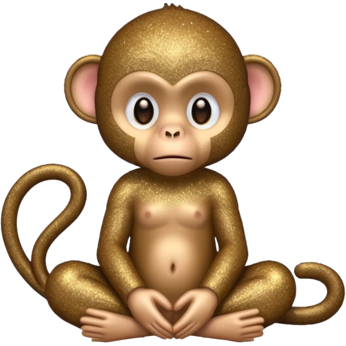 glitter monkey silence brown emoji
