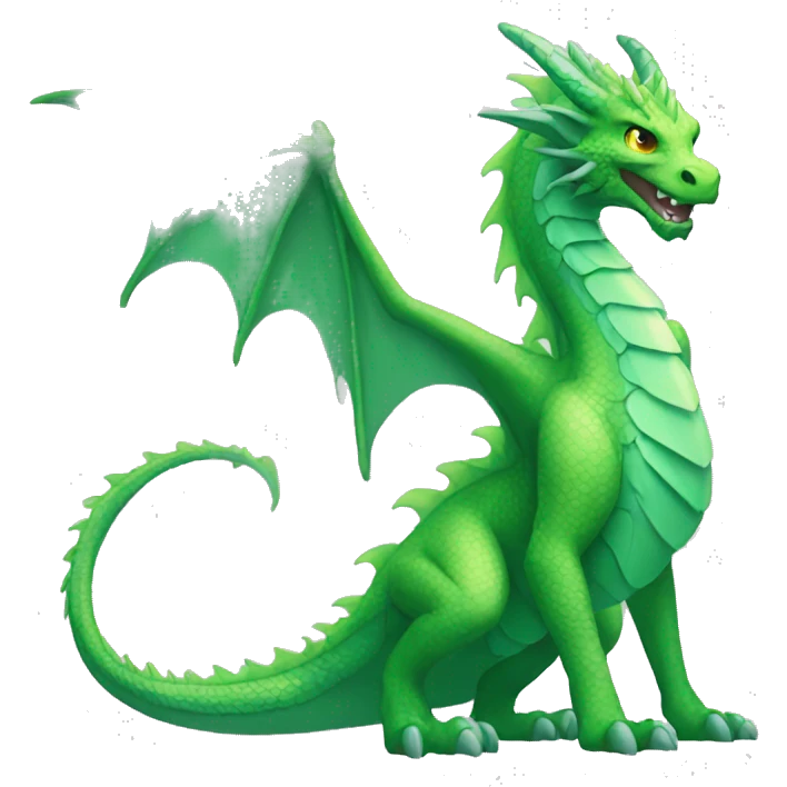 Ethereal green dragon with no wings emoji