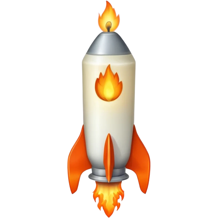 The candle on a rocket emoji