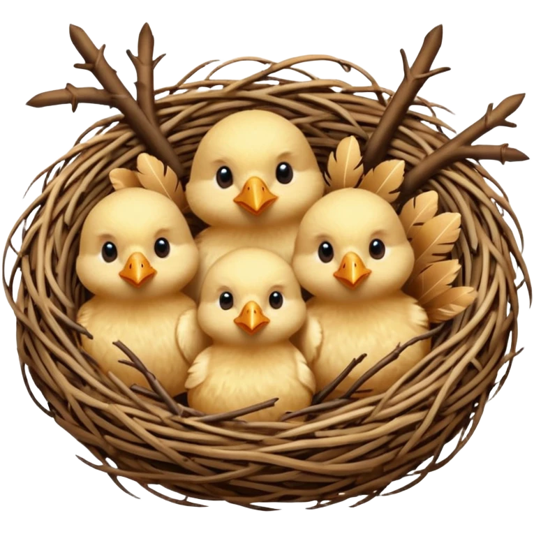A nest with chicks emoji