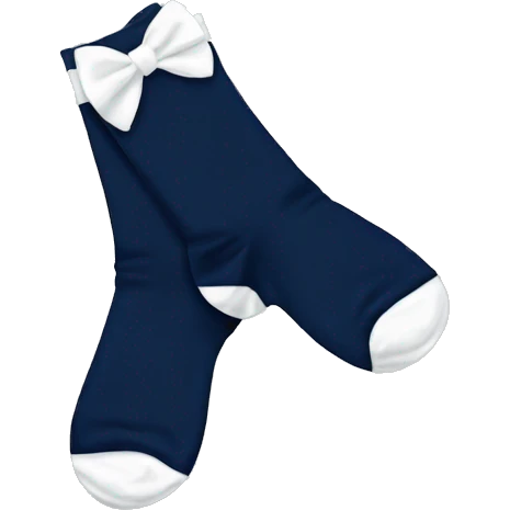 Navy blue socks with white bow  emoji