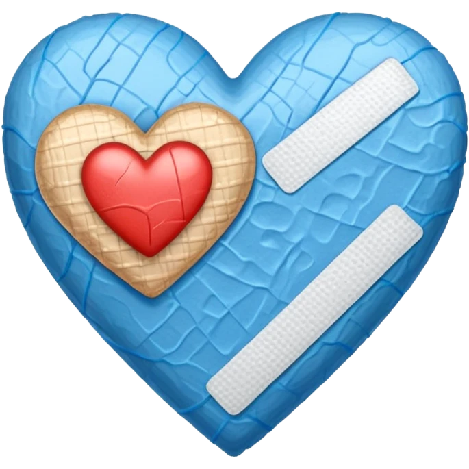 blue heart with a bandaid emoji