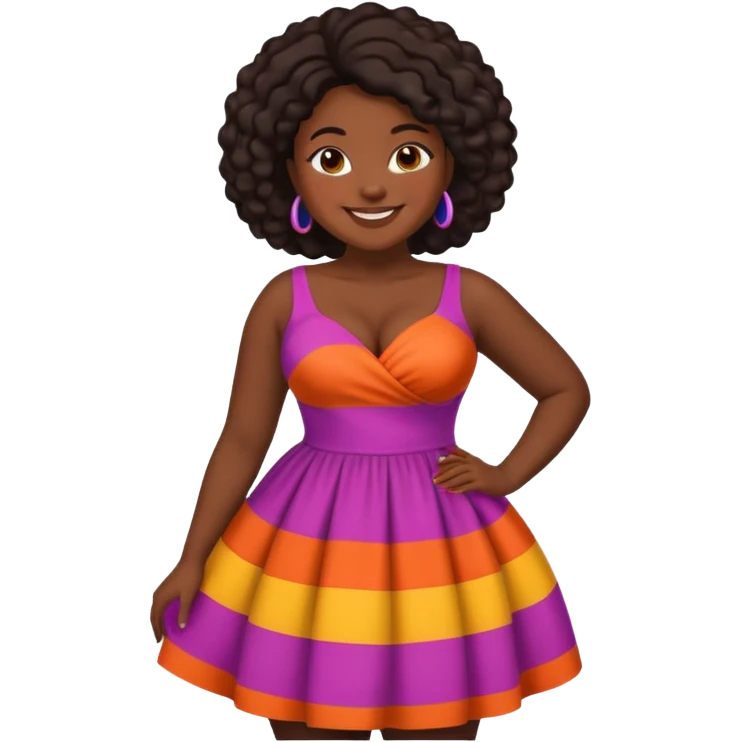 Mujer curvy afro emoji