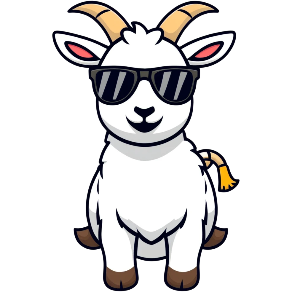 GOAT greatest of all time with sunglasses emoji