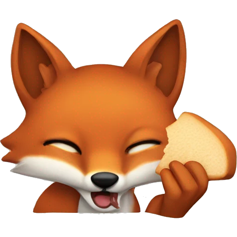 Fox eating bread  emoji