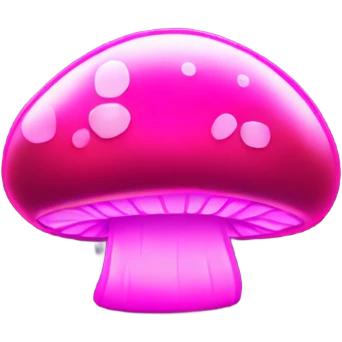 Hot pink sparkly neon glowing mushroom emoji