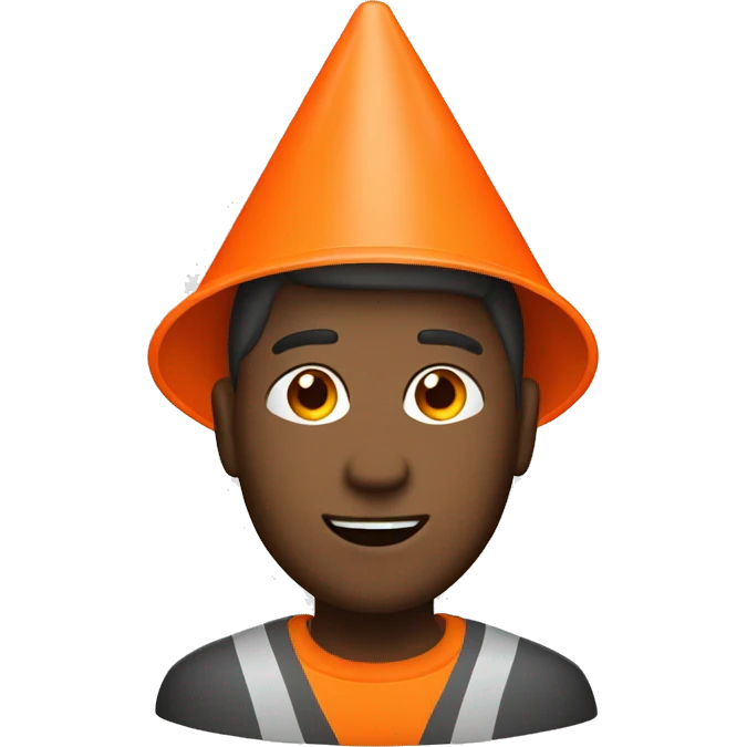 Guy head orange traffic cone  emoji
