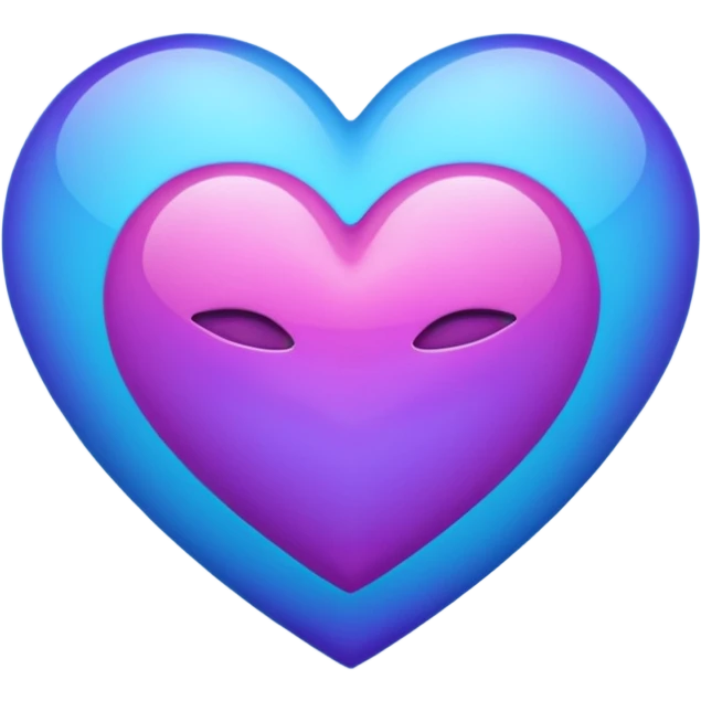 Combined blue and purple colour in one heart emoji emoji