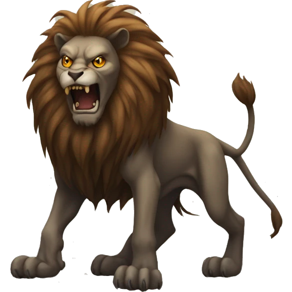demonic lion with seven legs emoji