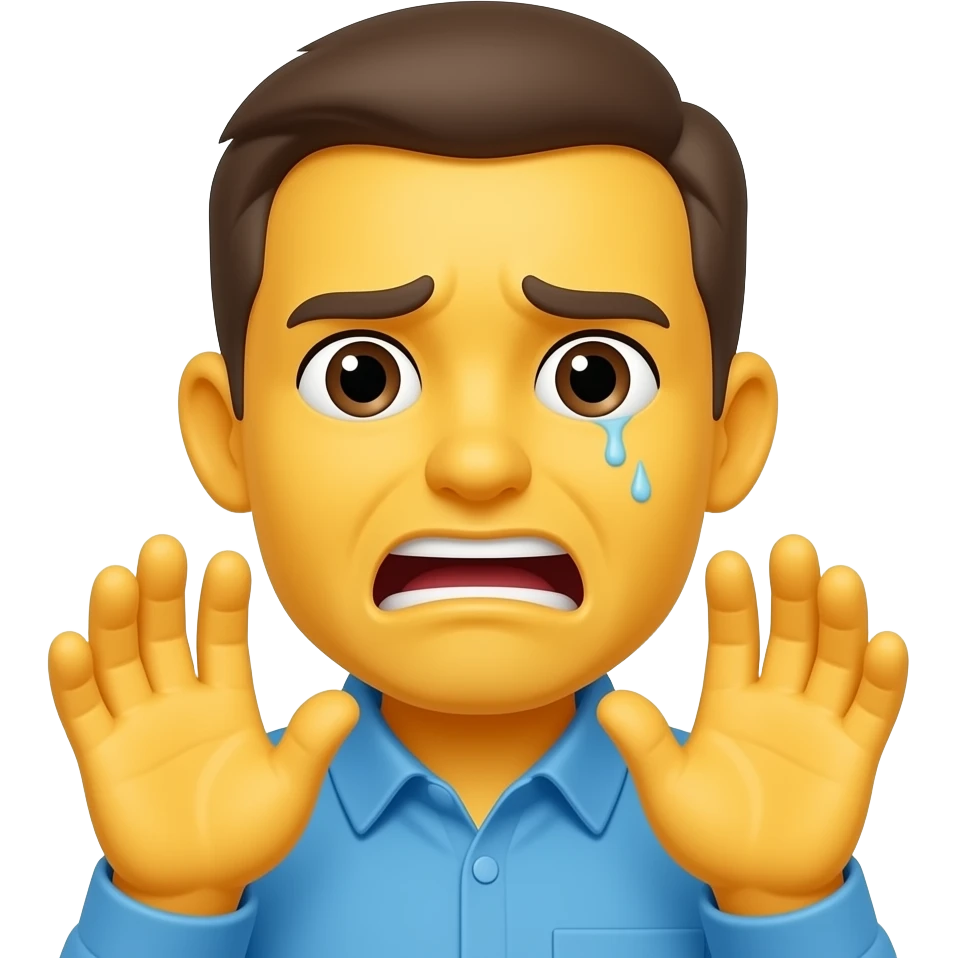 personnage emoji jaune qui se ronge les deux mains et est stressé emoji