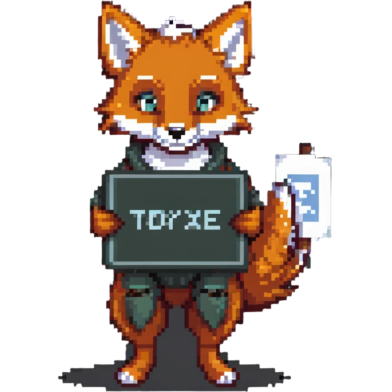 Fox holding a sign emoji