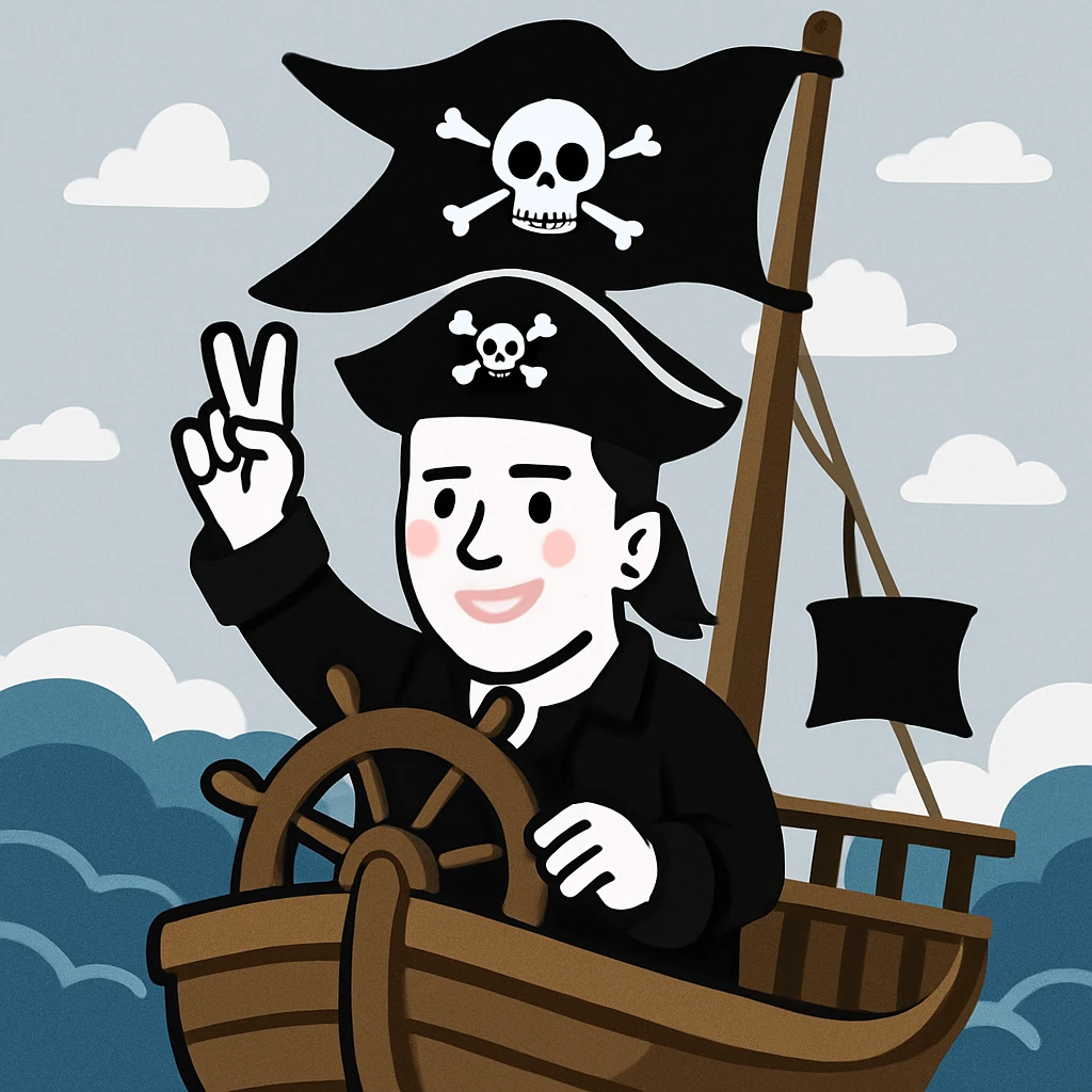 pirate avatar sailing on a pirate ship emoji